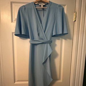 POWDER BLUE WRAP DRESS